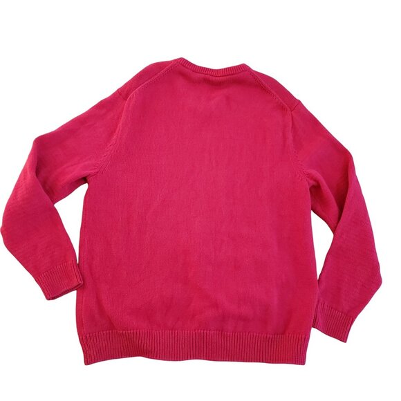 Ralph Lauren Chaps Mens Red V-Neck Sweater Large 100% Cotton - Picture 2 of 4